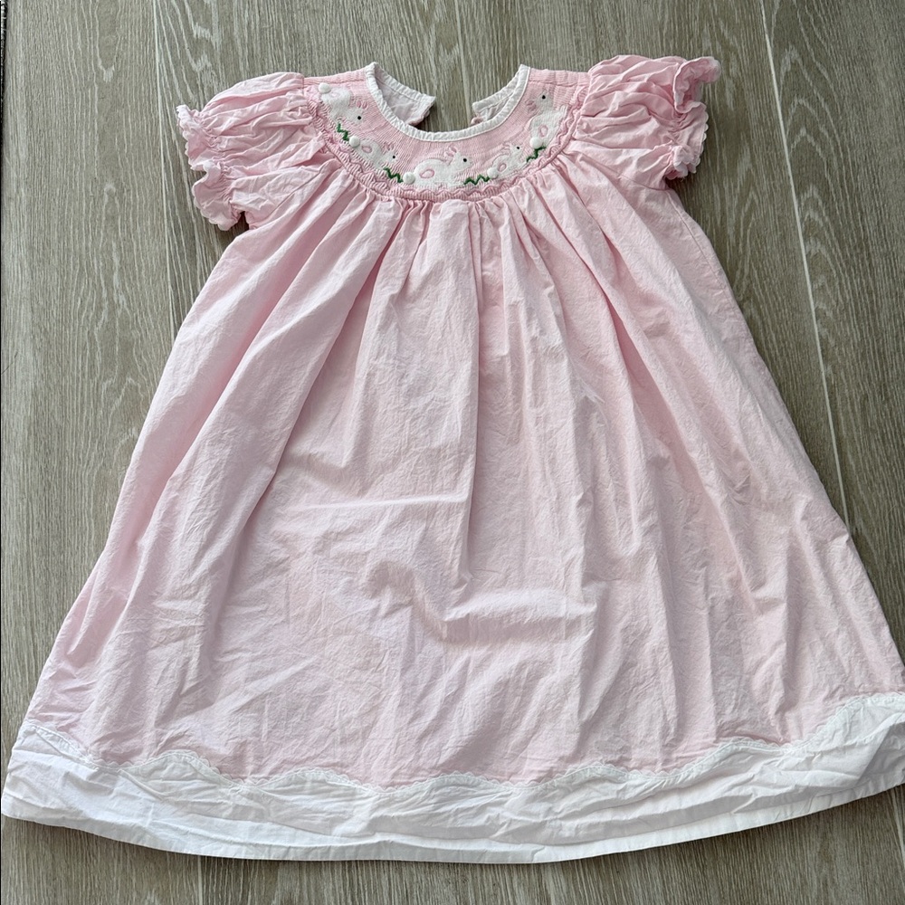 Pink Embroidered Kids Dress